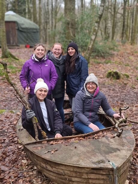 Team day out in the woods